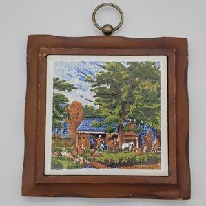 Currier & Ives, Autumn in New England: Cider Making, Vintage Decorative Tile